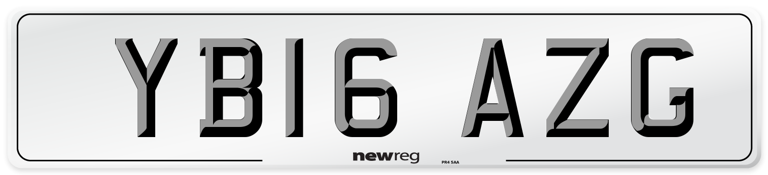 YB16 AZG Number Plate from New Reg